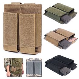Outdoor Sports Tactical 9mm Double Magazine Pouch Backpack BAG Vest Gear Accessory Holder Cartridge Clip Mag Pouch NO11-569