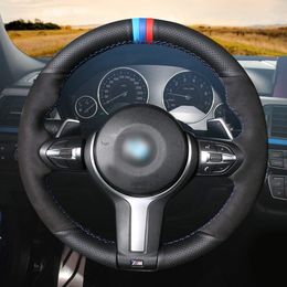 DIY Custom Suede Steering Wheel Covers for BMW F87 M2 F80 M3 F82 M4 M5 F12 F13 M6 F85 X5 M F86 X6 M F33 F30 M Sport car Accessorie184T
