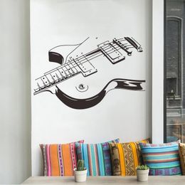 Creative large size Music guitar Wall Sticker Music room bedroom decoration Mural Art Decals wallpaper individuality stickers1