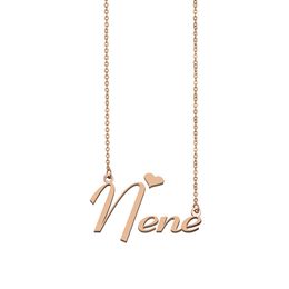 Nene Name Necklace Custom Nameplate Pendant for Women Girls Birthday Gift Kids Best Friends Jewellery 18k Gold Plated Stainless Steel