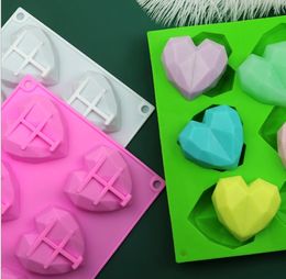 Heart-Shaped Silicone Molds Three-Dimensional Silicone Soap Mould 6 Companies Ice Cube Moulds Cake Decorating Supplies