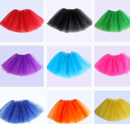 2022 new Top Quality candy Colour kids tutus skirt dance dresses soft tutu dress ballet 3layers children pettiskirt clothes 10pcs/lot.