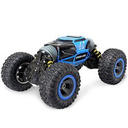 Four Wheel Drive 4WD RC Car Toy Crawler Rechargeable Double Sided Stunt Off-Road Vehicle 2.4G Transform toys for gift