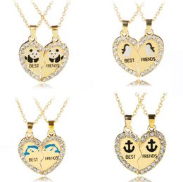 Panda dolphin penguin anchor pendant necklace good friends diamond necklace wholesale
