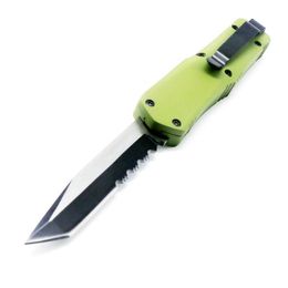 Mict small A07 7inch green double action tactical autotf knife folding edc camping knife hunting knives xmas gift pocket tool