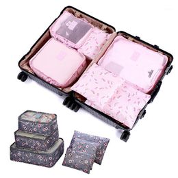 Storage Bags 6pcs/set Travel Clothes Luggage Organizer Portable Large Capacity Clothing Pouch With Double Zip