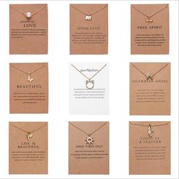 Pearl Animal Circle Pendant Choker Necklace with Paper Card Fashion Female Clavicle Chain Jewellery for women wholesale