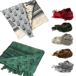 110x110cm Outdoor Hiking Scarves Military Tassel Arab Tactical Desert Scarf Hunting Shemagh For Men Women CS Bandana Mask Cycling Caps & Mas