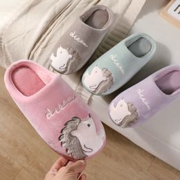 Cute Hedgehog Women Winter Home Slippers Cartoon Animal Slip On Soft Warm House Shoes Men Ladies Couple Indoor Bedroom Footwear Q01