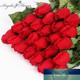 Real Touch rose Bud 25pcs/lot Artificial silk wedding Flowers bouquet Home decorations for Wedding Party or Birthday Small buds