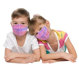 2022 KN95 Children Face Masks Protective Disposable Non-woven 4 Layers Printing Gradient Pink Stars Anti-dust Anti-fog Fish Shaped Facemasks