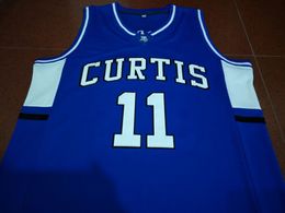 21S Rare blue CURTIS Isiah Thomas #11 College Basketball Jersey or custom any name or number jersey