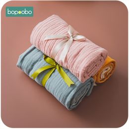 Bopoobo Baby Cotton Blanket Bedding Quilt Blanket For Bed Stroller Wrap Infant Swaddle Birth Gift Baby Photography Product LJ201105