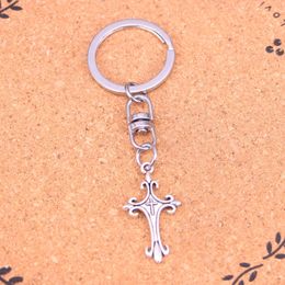 Fashion Keychain 32*18mm ornate cross Pendants DIY Jewellery Car Key Chain Ring Holder Souvenir For Gift