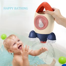 Baby Toys Spin Water Spray Rocket Bath Toys for Children Toddlers Shower Game Bathroom Sprinkler Baby Bath Toy for Kids Gifts LJ201019