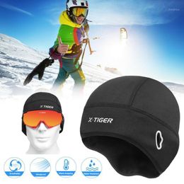 Liner Skull Cap Beanie With Ear Covers Winter Cycling Windproof Thermal Ski Perfect For Running Skiing Riding Caps & Masks