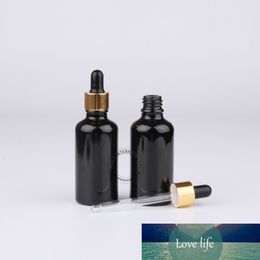 20pcsx High Quality 50ml/50cc Black Essential Oil Bottle Empty Glass Dropper Container For Cosmetics Glass Vials Free Shipping