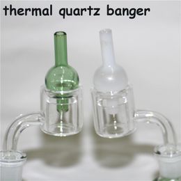 smoking pipes Quartz Thermal Bangers Nail With Universal Ball Carb Cap 10mm 14mm 18mm Double Tube Banger sets glass ash catcher