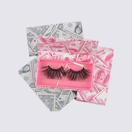 5D Dolar Vizon Saç Lashes 25mm 3D Vizon Kirpik Uzun Tam Doğal Makyaj Yanlış Lashes Criss-Cross Wispies Kabarık Kirpik Uzantıları