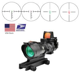 Trijicon ACOG 4X32 Real Fiber Optics Red Dot Illuminated Chevron Glass Etched Reticle Tactical Optical Scope Hunting Optic Sight