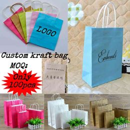 Custom Printed Recyclable Shopping Gift Kraft Paper Bags H1231