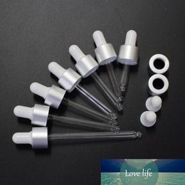 100pcs Matte Silver Cap Aluminium Dropper Lid with Latex Head,Match with 5ml\10ml\15ml\20ml\30ml\50ml\100ml Essential Oil Bottle