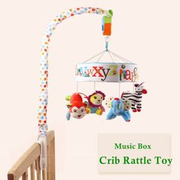 Infant Baby Toys 0-12 Months Soft Mobile Bed Bell Crib Toys For Babies Rotating Music Hanging Rattles Musical Educational Toys LJ201114