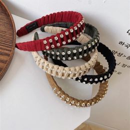 New Fashion Hair Accessories Women Full Rhinestone Winding Headband Rhinestone Wide Side Hairbands Wild Girl Hair Band Headwear