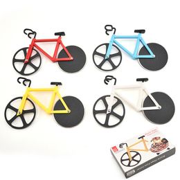 Creative Bicycle Pizza Cutter Cake Hobbing Cutter Dual Stainless Steel Bakeware Wheel Pizza Cutter Pizza knives Pastry Baking tools