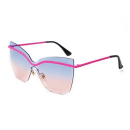 2021 Retro Thick Frame Cat Eye Sunglasses Women Ladies Fashion Rimless Sexy Mirror Lens Cateye Sun Glasses For Female