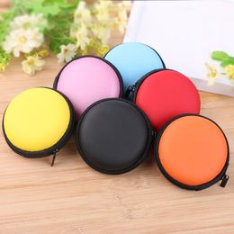 hot Mini Zipper Earphone box Protective USB Cable Organiser Spinner Storage Bags Headphone Case PU Earbuds Pouch homewareT2I51635