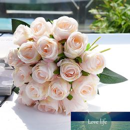 18pcs/lots Artificial Rose Flowers Silk Rose Flower for Home Party Decoration Fake Flowers Wedding Bouquet Christmas Flowers