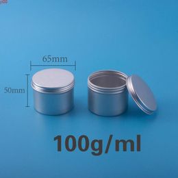 100ml 24pcs/lot Beautiful Face Cream Conditioner Jars Metal Aluminum Round Tin Cans Box Lip Balm Gloss Containersqualtity