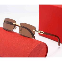 Fine Accessories Vintage Wood Glasses Frame Men Sunglasses Gold Rimless Eyeglasses for Man Anti Reflective Clear Lens Prescription Spectacles French