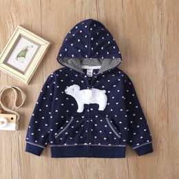 Autumn Coat Girls Hoodies Sweater Boys Jacket Coat With Zipper Animall Pattern Embroideried By Coumpter Winter Children Top LJ201007