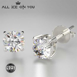 Top Luxury 3/4/5MM 0.1-0.5 Carat D Colour Earrings 925 Sterling Silver Jewellery For Women Gift GRA Certificate 220125