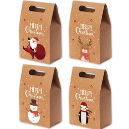 New Antique kraft Paper Christmas Apple Gift Box Packaging Party Gift Bag Portable Packaging Candy Box LX3607