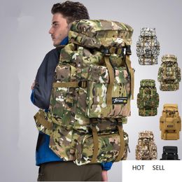 6styles 70L Tactical Backpack Army Waterproof Hiking Camping Backpack Travel Rucksack Outdoor Sports Climbing Bag FFA1968