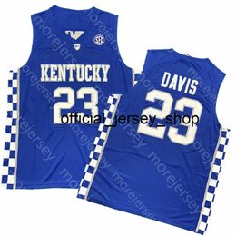 2020 New Kentucky Wildcats College Basketball Jersey NCAA 23 Davis Blue All Stitched and Embroidery Men Youth Size
