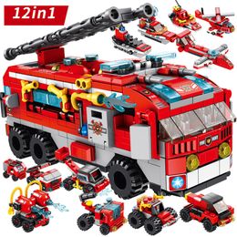 Fire Truck 561PCS Mini Figures Car Accessories Blocks Children Toys Toys Kids Bricks Building Blocks Set Educational Toy For Boy C1115