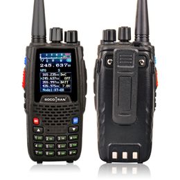 rádios handheld uhf vhf Desconto KT-8R Quad Band Walkie Talkie UHF VHF 136-147MHz 200-270MH 350-390MHz Handheld 5W UV Dois Way Radio Color Display