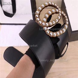 Designer Fashion luxury large pearl buckle belt ladies 7 cm variety of waist buckle wholesale AAA3