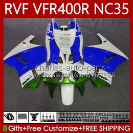 Fairings Kit For HONDA NC35 V4 VFR400 R RVF400R 1994 1995 1996 1997 1998 80No.134 RVF VFR 400 RVF400 R Blue green 400RR VFR 400R VFR400RR 94-98 VFR400R 94 95 96 97 98 Body