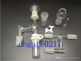 newest 18mm&14mm Oil Reclaimer Glass Adapter for Glass Bongs Water Pipe Comes with glass jar head, and keck clip