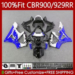 Injection Mould Body For HONDA CBR900 CBR929 CBR 929RR 900RR 900 929 White blue blk RR CC 00 01 Bodywork 68No.36 900CC 929CC CBR929RR 00-01 CBR900RR 2000 2001 OEM Fairing