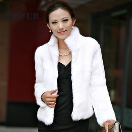 2019 New Genuine Rabbit Fur Coat women full pelt rabbit fur jacket Winter Fur Overcoat customized big size Stand Collar T200319