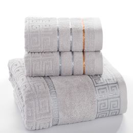 Plaid 100% Cotton Face Hand Bath Towel Set for Adult Bathroom 650g 3pcs/set Towel Sets Freeshipping Y200429