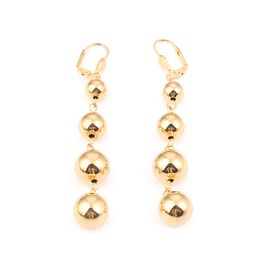 Glossy Polish Beads Hoop Earrings For Women Round Ball Dangle Chandelier Earrings Girl Rosary Jewelry Gifts
