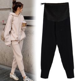 8908# 2020 Autumn Winter Thicken Maternity Pants High Waist Adjustable Belly Pants Clothes for Pregnant Women Pregnancy Trousers LJ201120