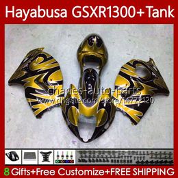 Hayabusa Body For SUZUKI GSXR 1300CC GSX R1300 1300 CC 1996-2007 74No.191 GSX-R1300 GSXR-1300 2002 2003 2004 2005 2006 2007 GSXR1300 Gold flames 96 97 98 99 00 01 Fairing